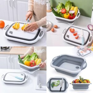 2-in-1 Foldable Chopping Board with Basket
